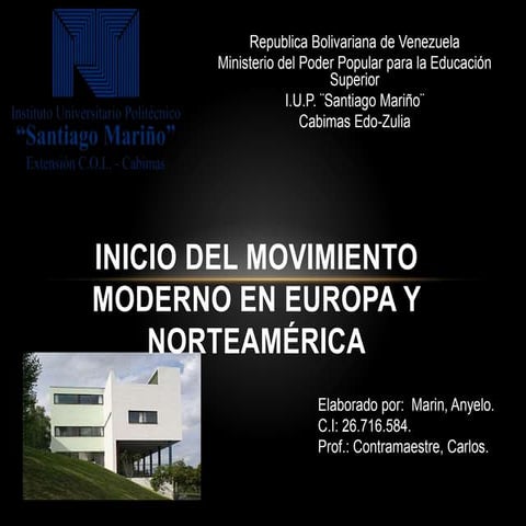 Inicio del movimiento moderno en europa y norteamérica