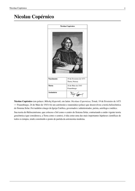 I nicolau copérnico