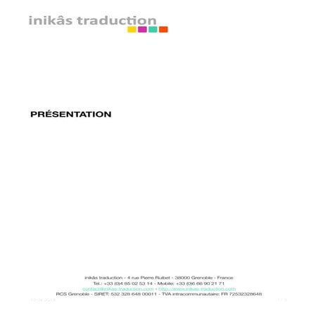 inikâs traduction présentation
