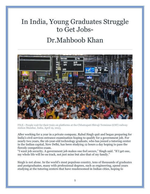 In India, Young Graduates Struggle by Dr. Mahboob Khan  to Get Jobs.pdf