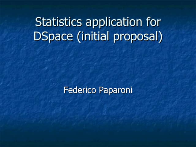 Initial proposal for DSpace statistics application