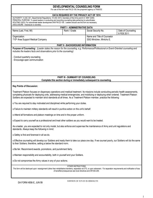 counseling da form 4856 improper uniform
