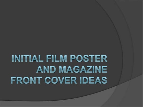 Draft layouts for magazine front cover and posters | PPTX