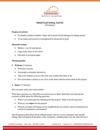 Initial Goal Setting Activity