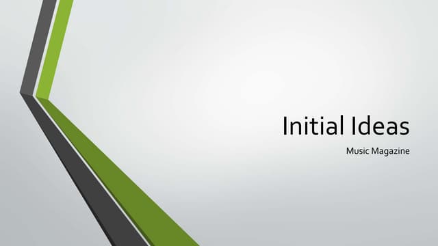 Initial Ideas Mind Map