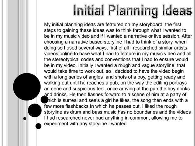 Initial planning ideas