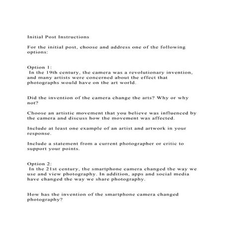 Initial Post InstructionsFor the initial post, choose and ad.docx