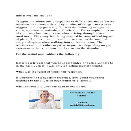 Initial Post InstructionsTriggers are ethnocentric responses to .docx