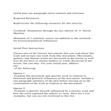initial post one paragraph intext citation and reference Require.docx