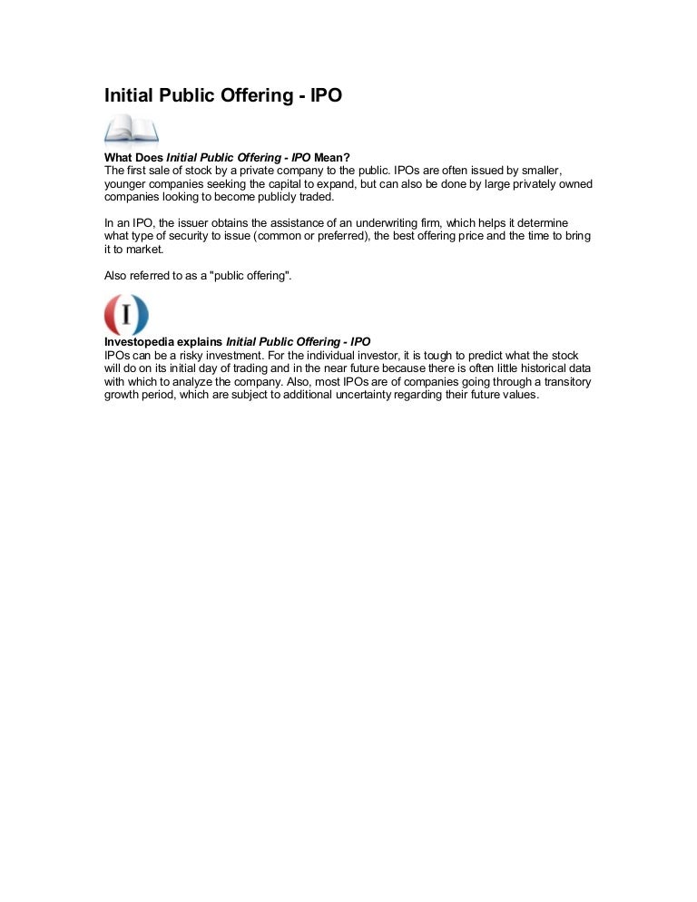 Initial public offering