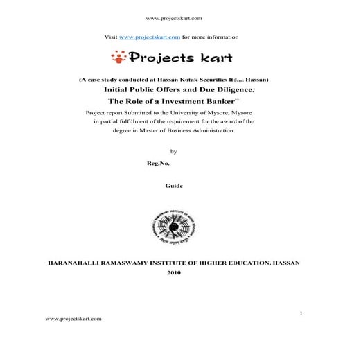 Initial Public Offers and Due Diligence