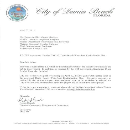 Initial public outreach report