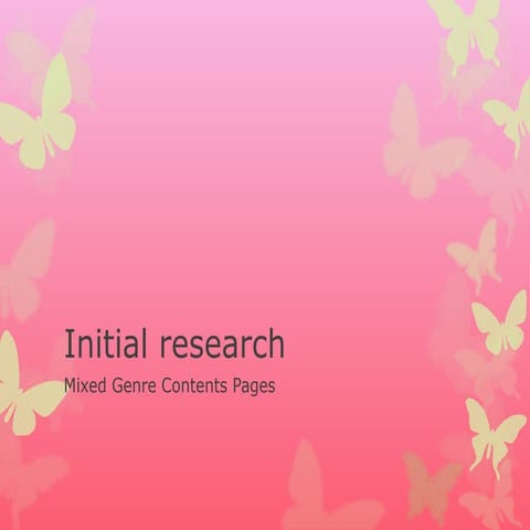 Initial research contents page