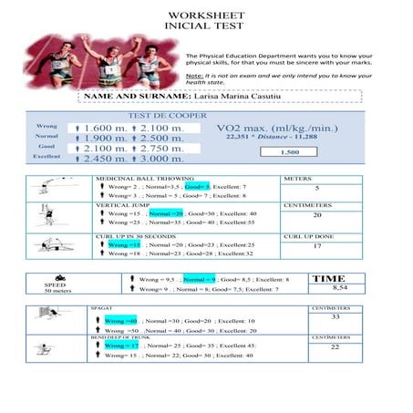 Initial test 2º ESO | DOCX