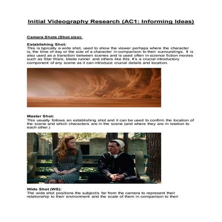 Initial videography research