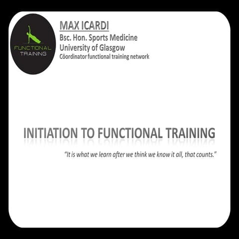 Initiation to Functional Training 