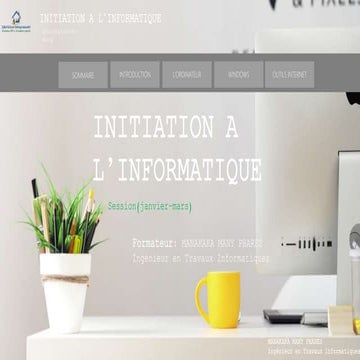 COURS D'INITIATION A L'INFORMATIQUE