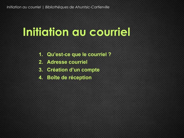 Initiation au courriel