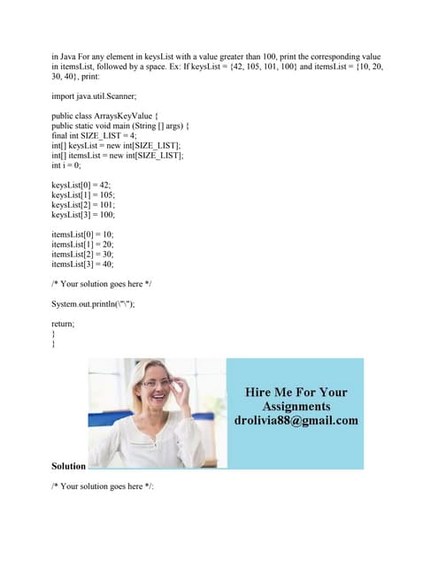 in Java For any element in keysList with a value greater than 100- pri.docx