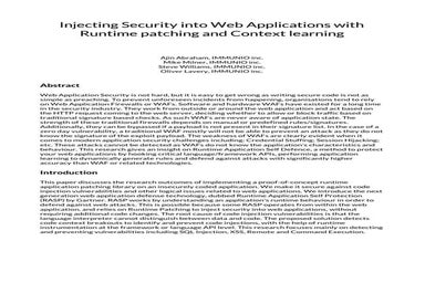 Injecting Security into Web apps at Runtime Whitepaper