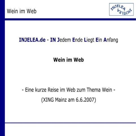 Injelea - Wein Im Web