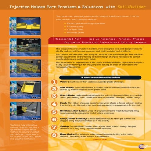 Injection Molded Part Problems and Solutions