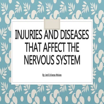 Injuries and diseases that affect the nervous system (lesson 9)