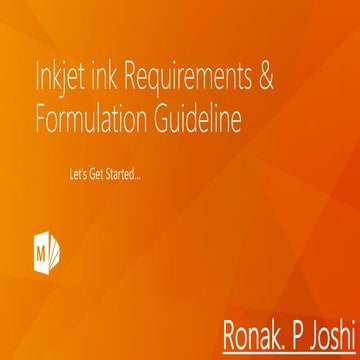 Inkjet ink requirements & formulation guideline