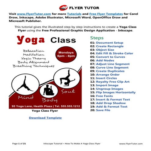 Inkscape Beginner Tutorial: How to Make a Yoga Class Flyer