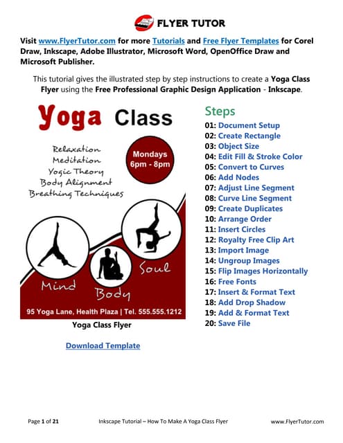 Inkscape Beginner Tutorial: How to Make a Yoga Class Flyer