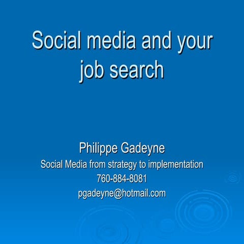 Social media and your job search