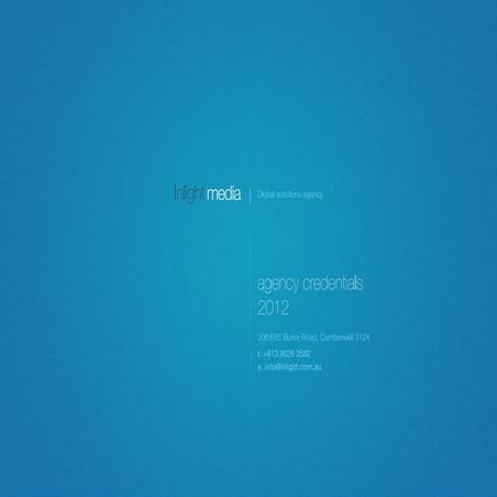 Inlight media - agency credentials 2012 - full service digital agency