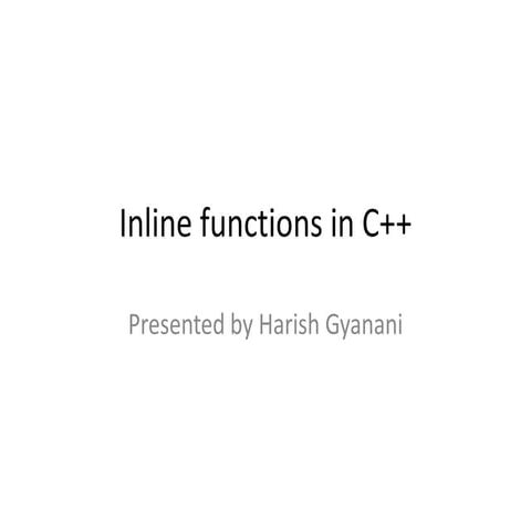 Inline functions in c++