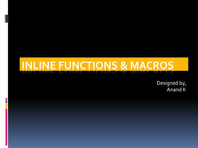 Inline functions & macros