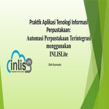 Materi Inlislite aplikasi perpustakaan dari perpustakaan nasional | PPT
