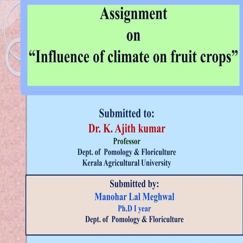 Influence of climate on fruit crops