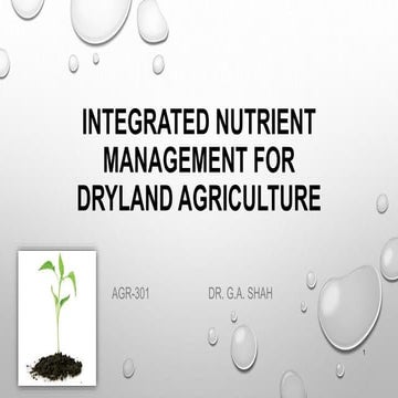 Integrated Nutrient Management