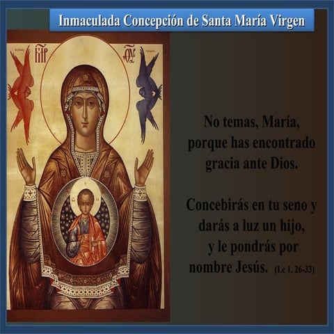 Inmaculada concepción de santa María Virgen