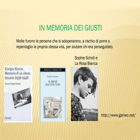 In memoria dei giusti