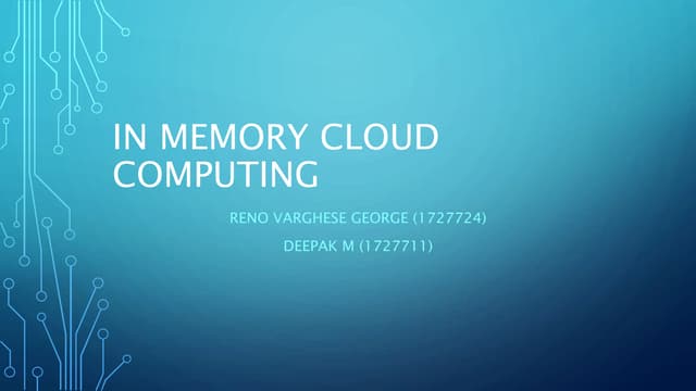 In memory computing