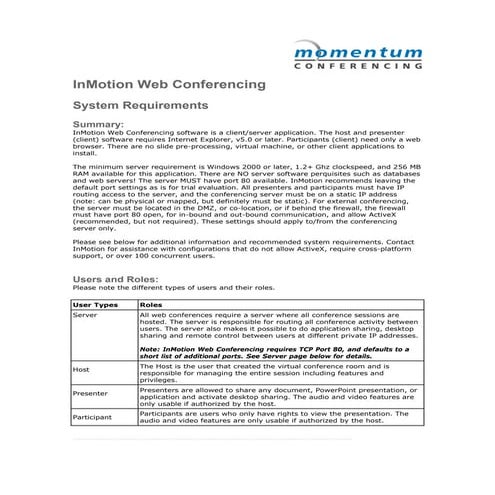 InMotion Web Conferencing