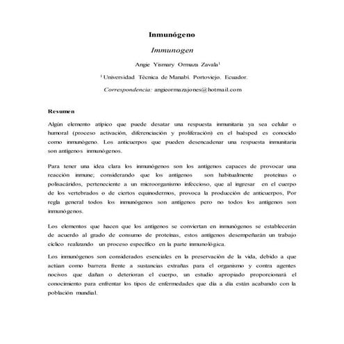 Inmunocomplejo: complejo antigeno-anticuerpo | DOCX