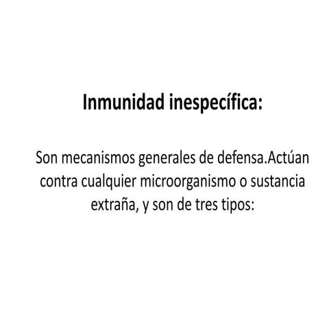 Inmunidad inespecífica