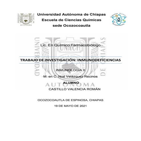 Inmunodeficiencias: trabajo de investigacion 