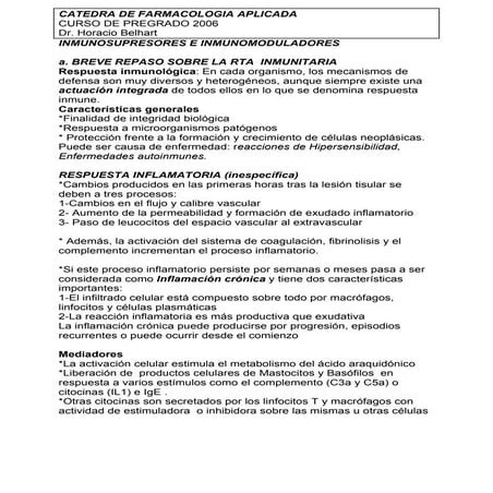 Inmunosupresores E Inmunomoduladores