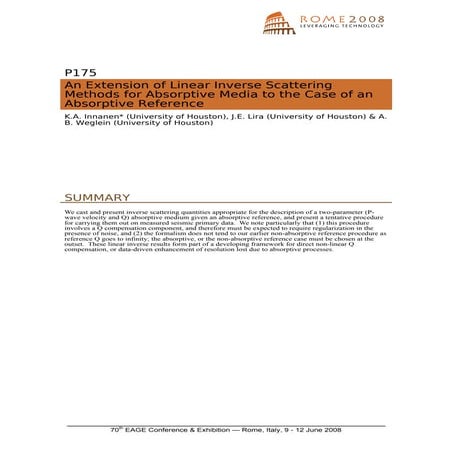 An Extension of Linear Inverse Scattering Methods for Absorptive Media to the Case of an Absorptive Reference