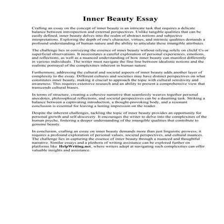 Inner Beauty Essay.pdfInner Beauty Essay. PDF An Essay on Beauty