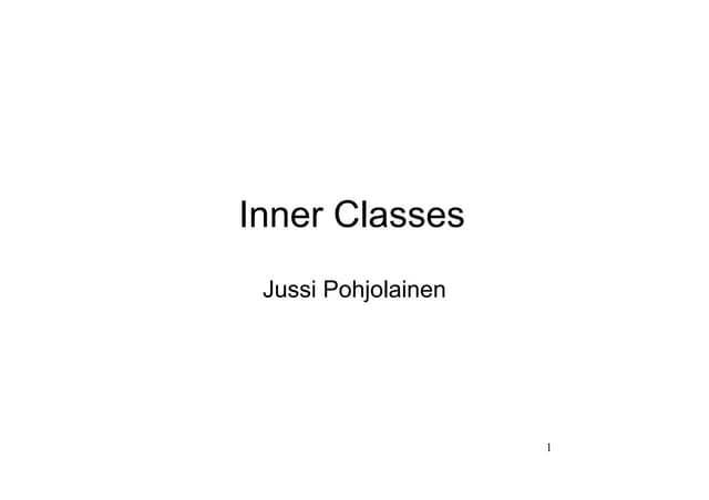Java Inner Classes | PPT