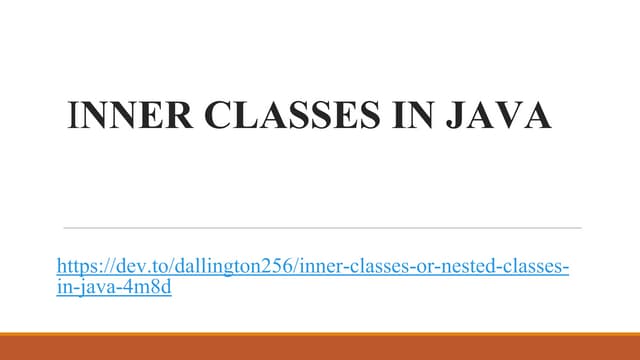 Inner Classes in Java