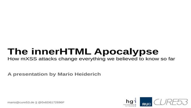 The innerHTML Apocalypse